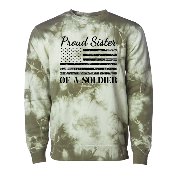 Proud Sister of A Soldier Sweatshirt Tie Dye Sister Oak and Liberty 2x