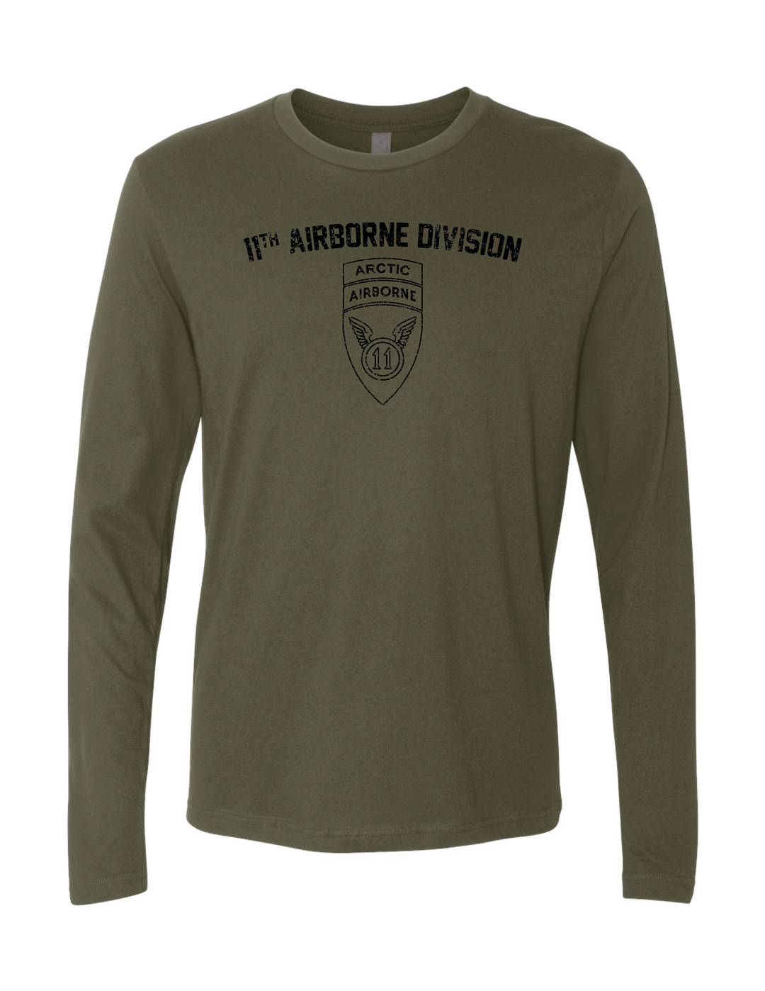 11th Airborne Division Long Sleeve T-Shirt (Military Green)