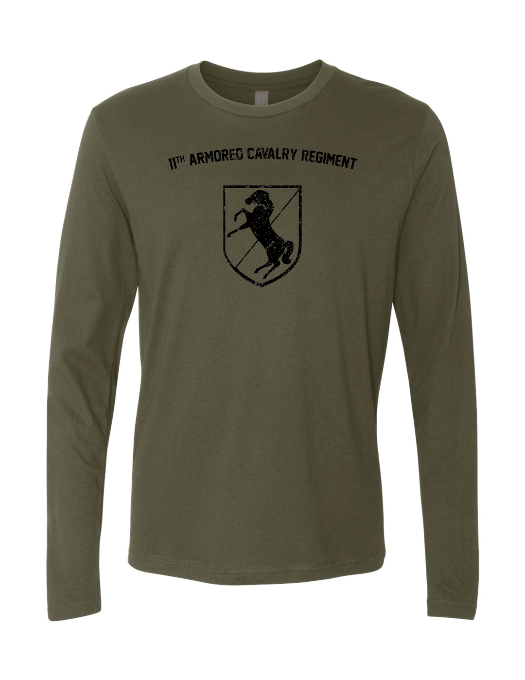 11th Armored Cavalry Long Sleeve T-Shirt (Military Green)