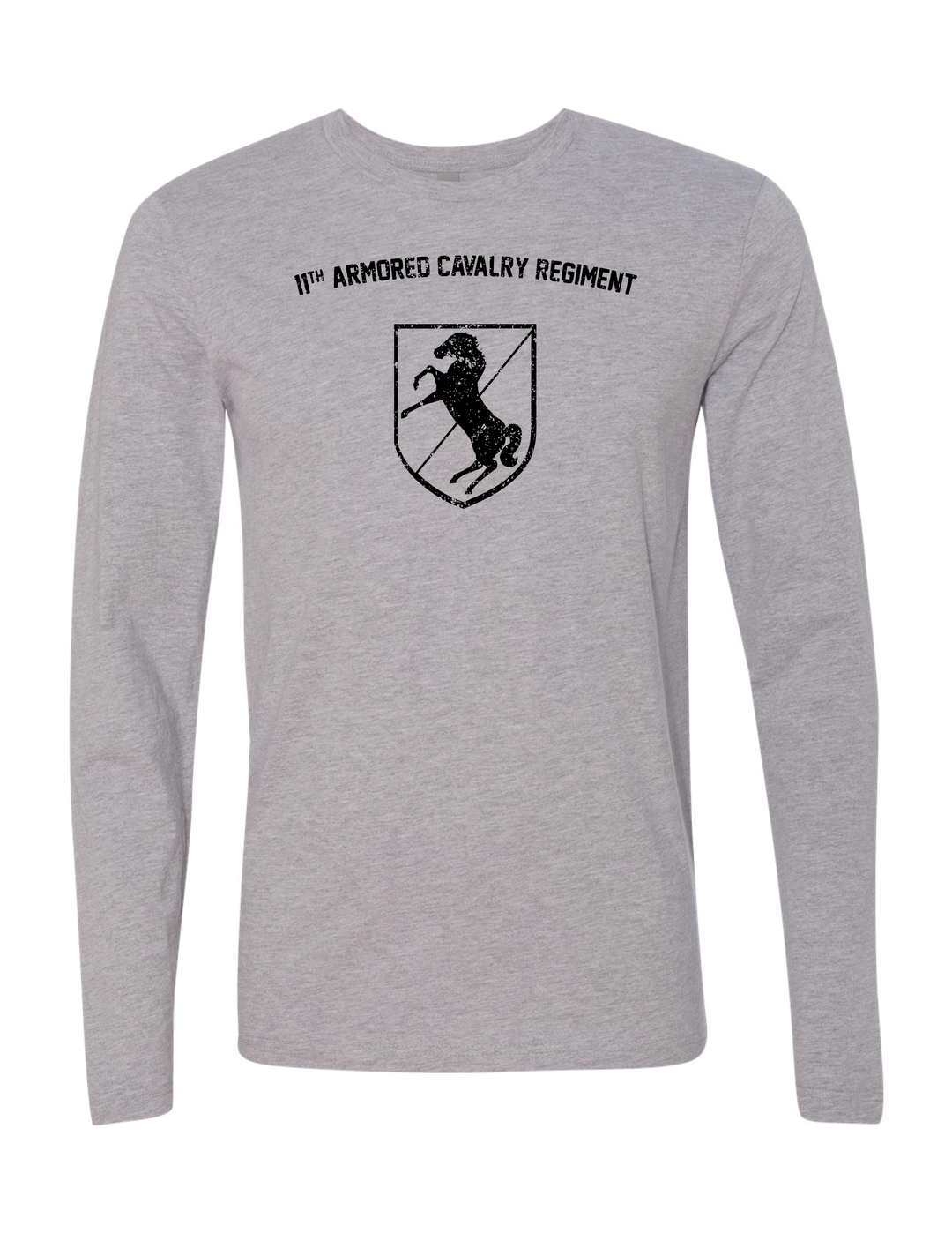 11th Armored Cavalry Long Sleeve T-Shirt (Gray)