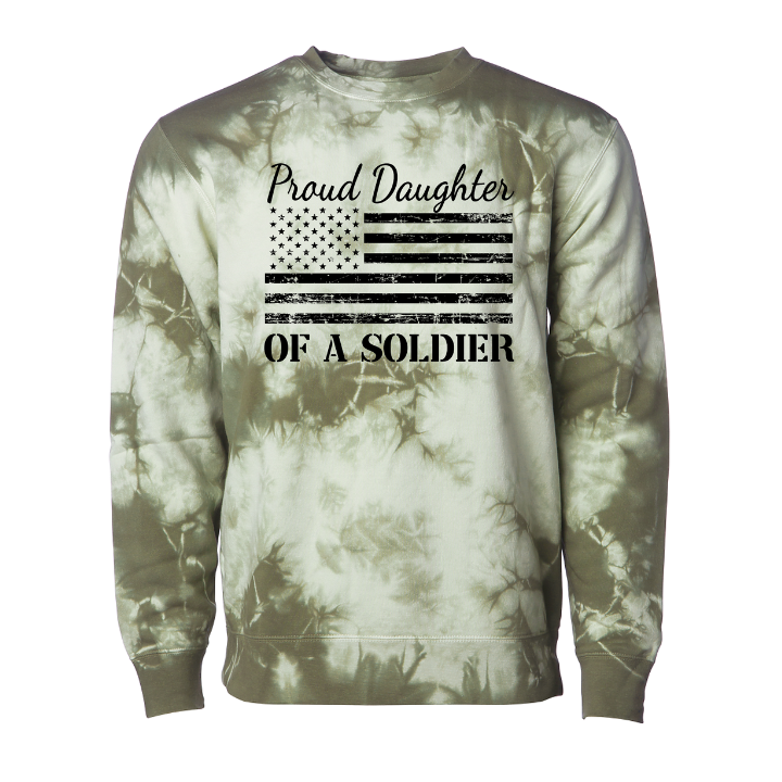 Proud Daughter of a Soldier Sweatshirt (Tie Dye)