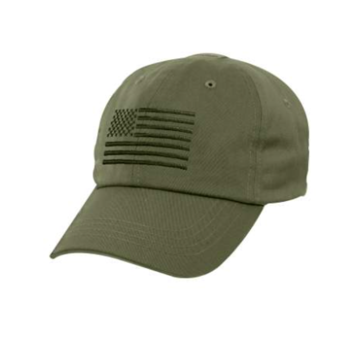 Tactical Operator Cap With US Flag (Olive Drab)