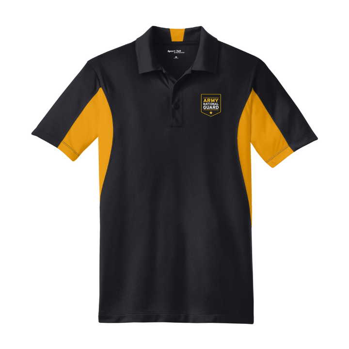 U.S. National Guard Mens Polo (Black and Gold)