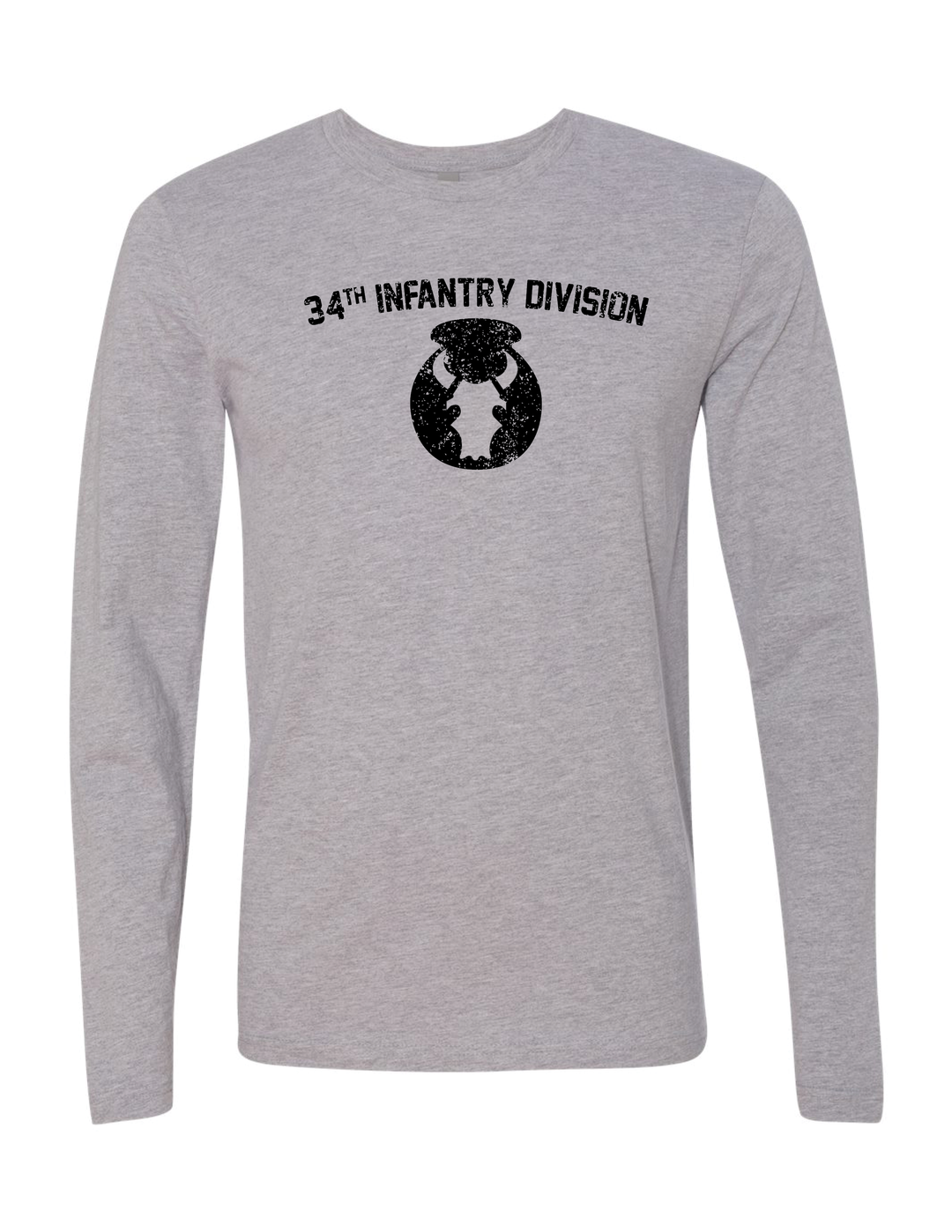 34th Infantry Division Long Sleeve T-Shirt (Gray)