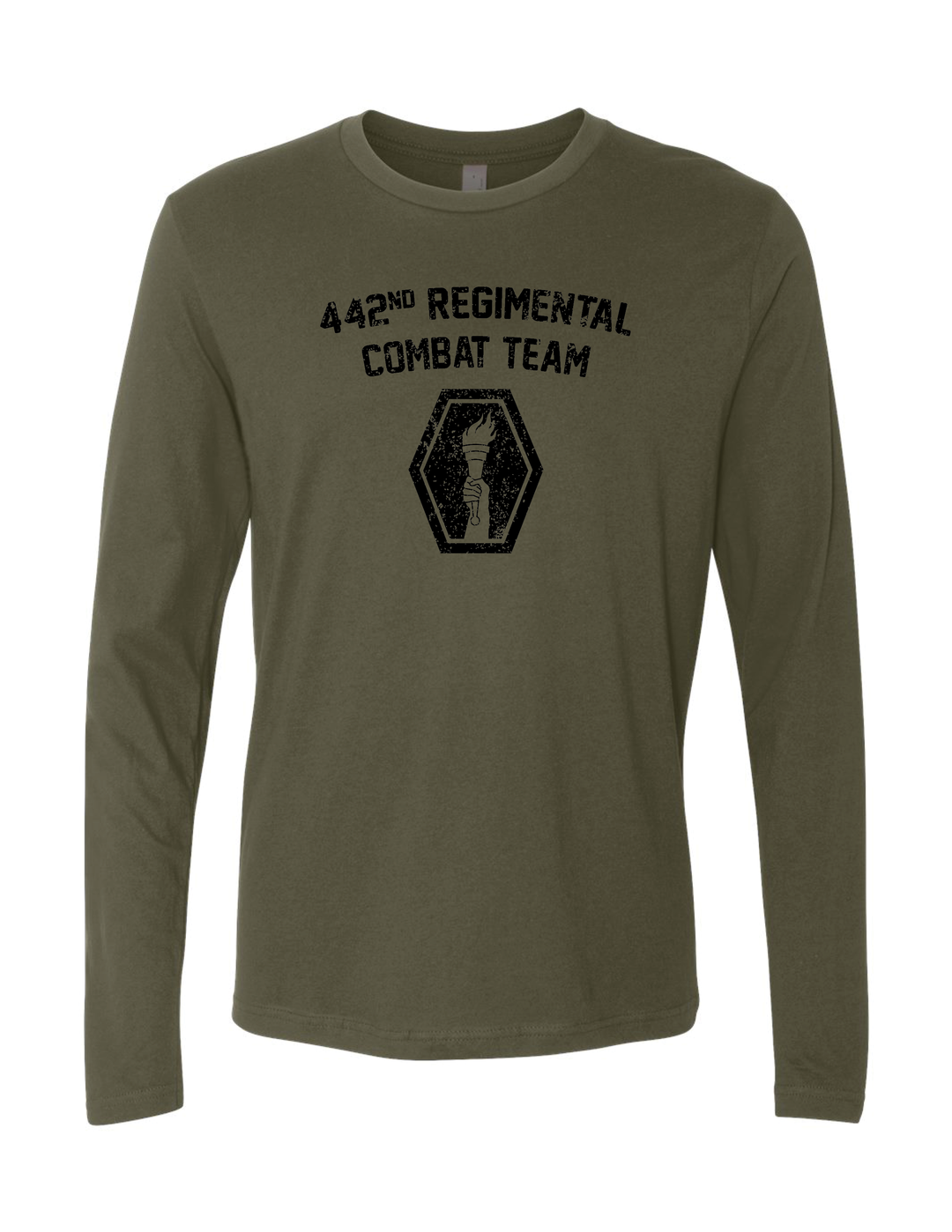 442nd Regimental Combat Team Long Sleeve T-Shirt (Military Green)