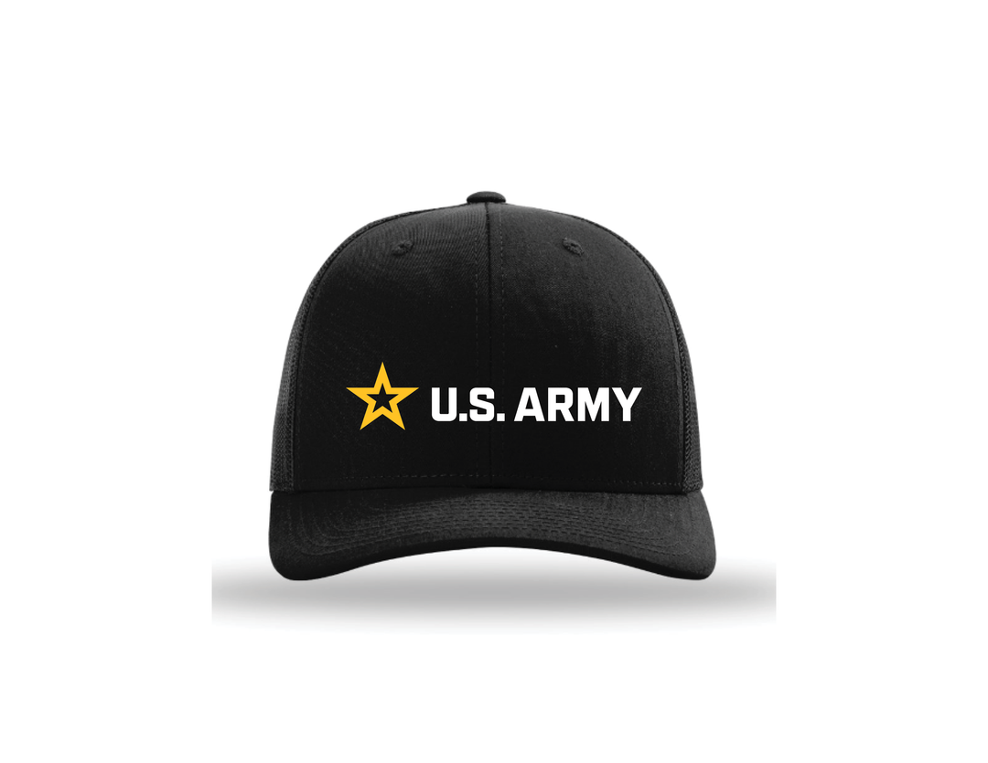 U.S. Army Trucker Hat - Black - Horizontal Logo