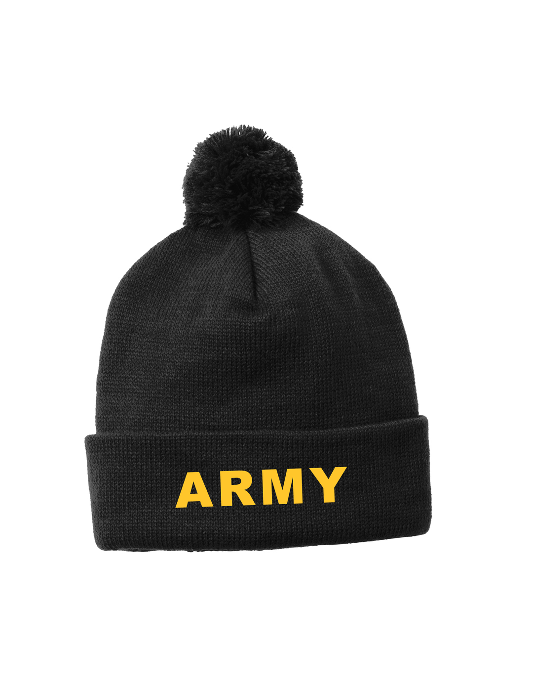 U.S. Army Pom Pom Beanie Cap - Black