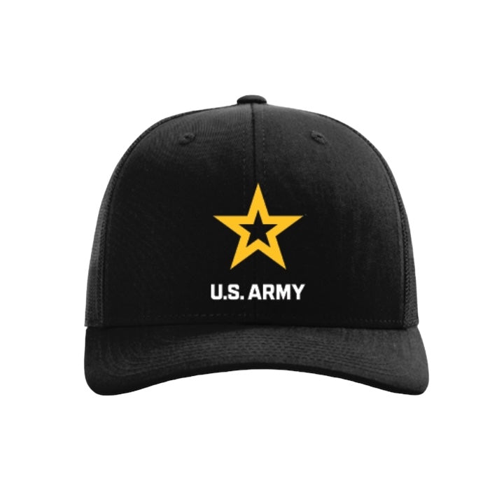 U.S. Army Casual Structured Hat - Black - Stacked Logo