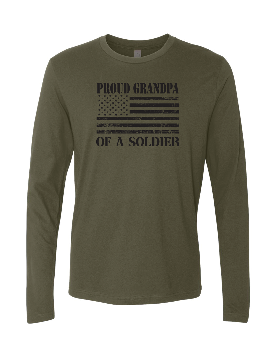 Proud Grandpa of a Soldier Flag Long Sleeve T-Shirt (Military Green)