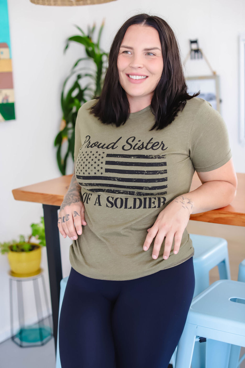 Proud Sister of a Soldier (Military Green)