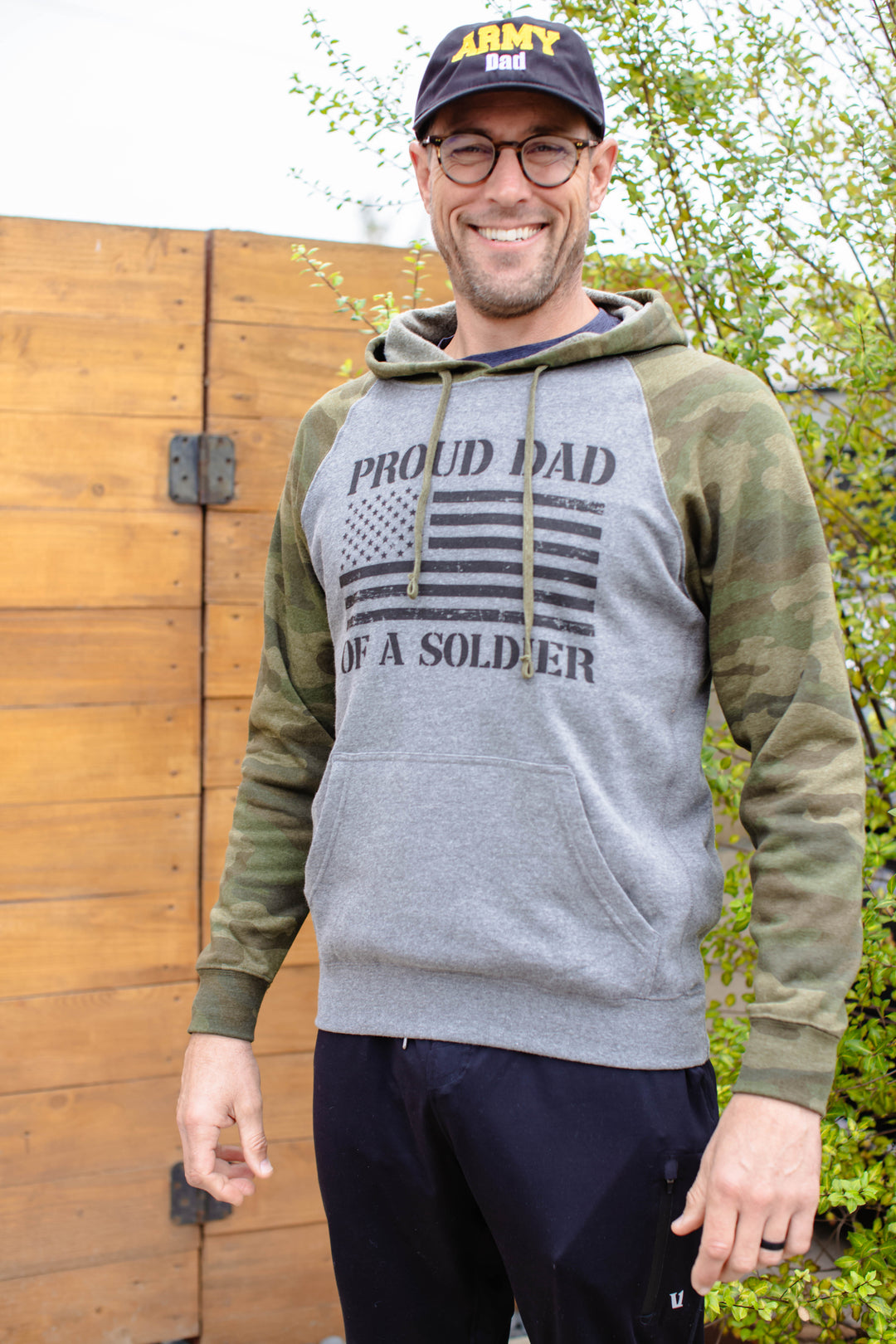 Proud Dad of a Soldier Camo Hoodie (Camo)