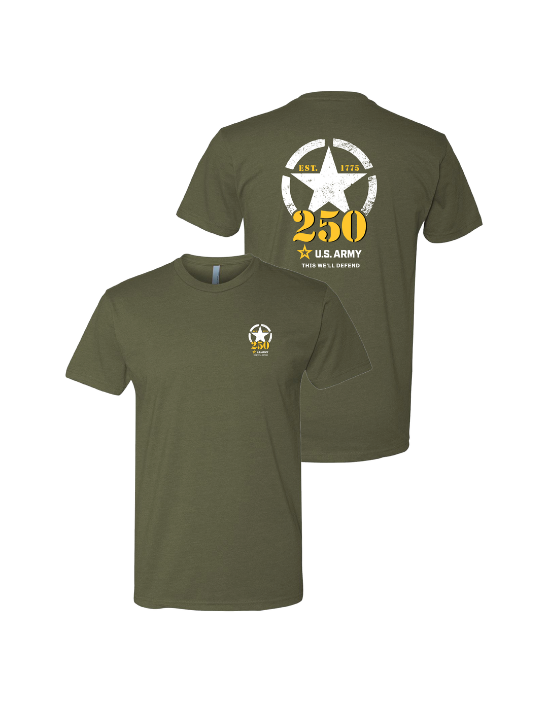 Army 250th Birthday T-Shirt (Military Green)