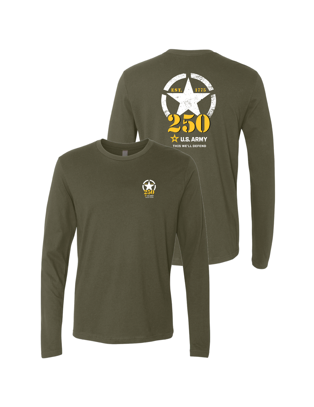 Army 250th Birthday Long Sleeve T-Shirt (Military Green)