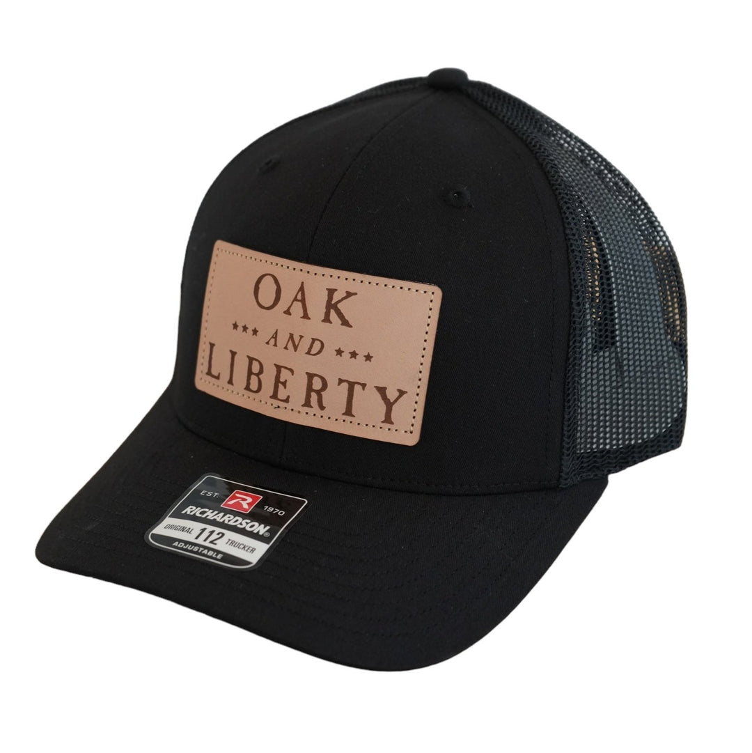 Oak and Liberty Trucker Leather Patch Hat (Black)