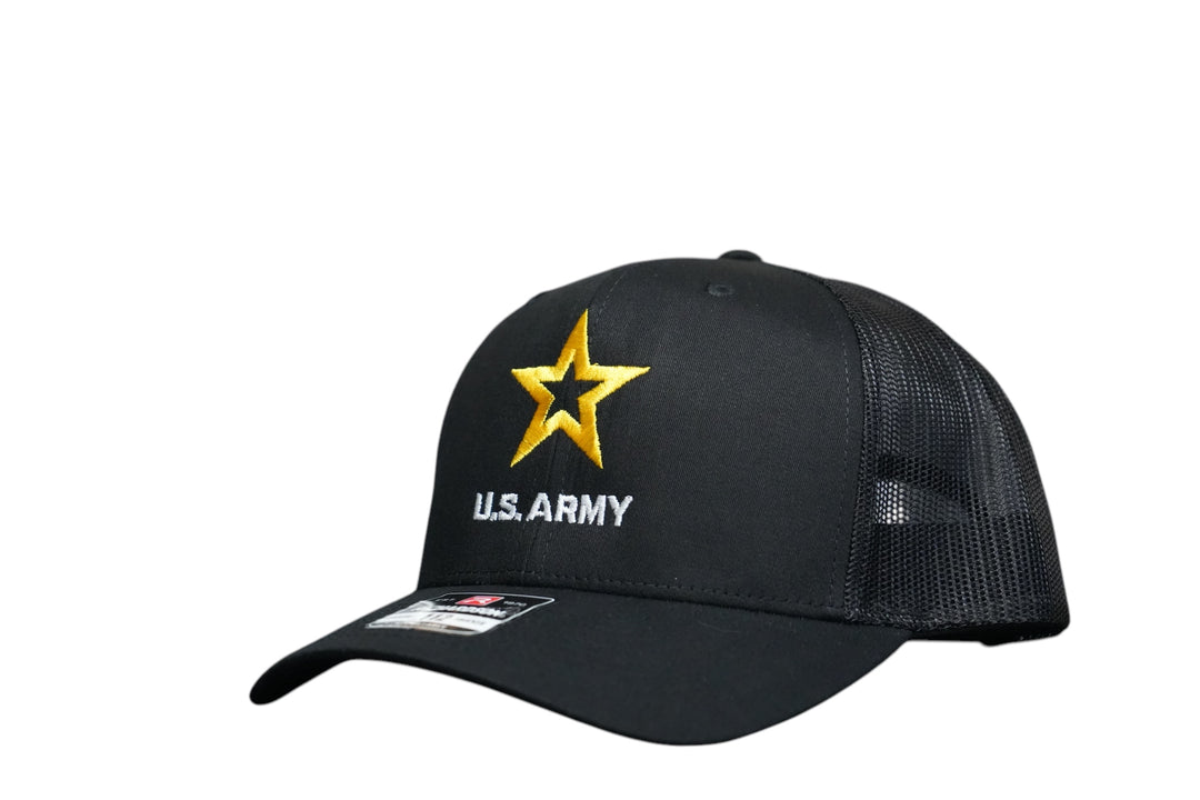 U.S. Army Trucker Hat - Black - Stacked Logo