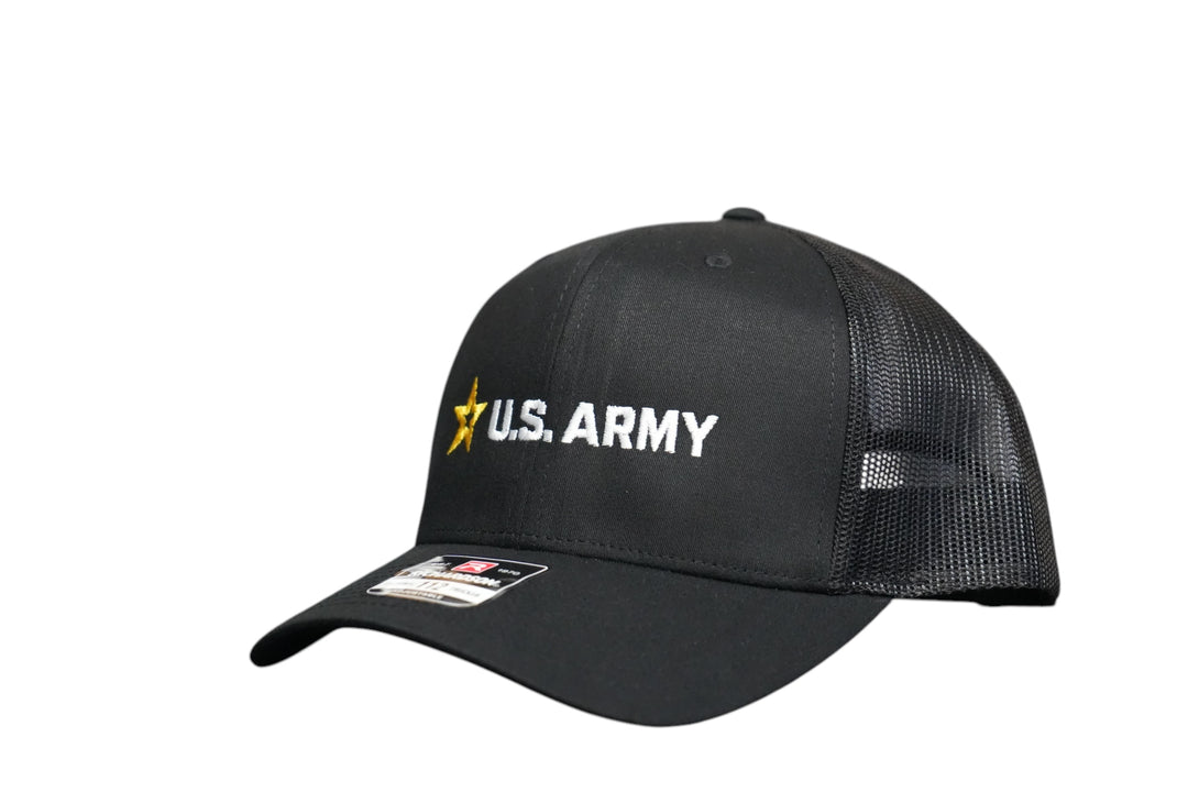 U.S. Army Trucker Hat - Black - Horizontal Logo