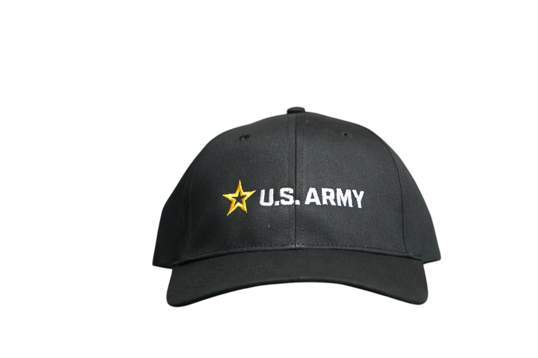 U.S. Army Casual Structured Hat - Black - Horizontal Logo