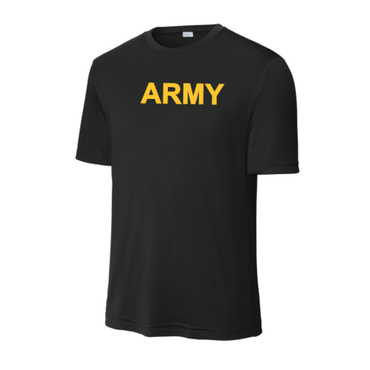 Army Yellow Print Performance T-Shirt (Black)